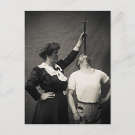 Vintager Circus Sideshow-Schwert-Schlucht-Freak Postkarte