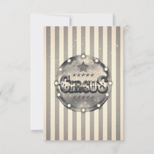 Vintager Circus Stripes Party Tischnummer (Rückseite)