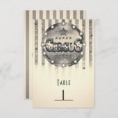 Vintager Circus Stripes Party Tischnummer (Vorne/Hinten)