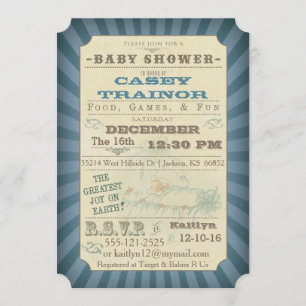 Vintager Circus Ticket Baby Shower Einladung
