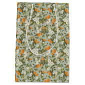 Vintager Citrus Botanical Gift Bag Mittlere Geschenktüte (Rückseite)