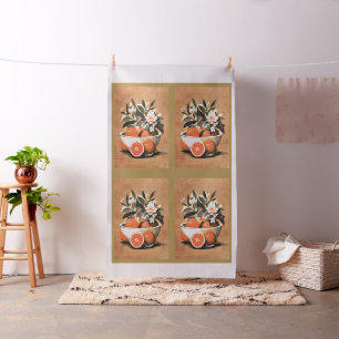 Vintager Citrus Bowl Tee Handtuch geschnitten und  Stoff