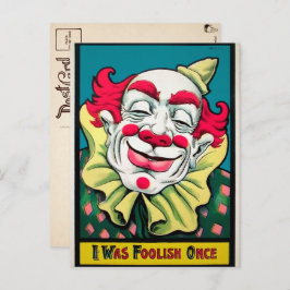 Vintager Clown Art Postkarte