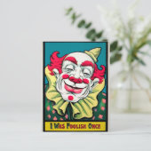 Vintager Clown Art Postkarte (Stehend Vorderseite)