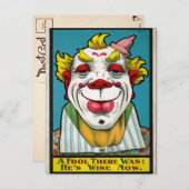 Vintager Clown Art Postkarte (Vorne/Hinten)