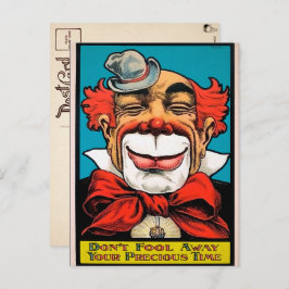 Vintager Clown Art Postkarte