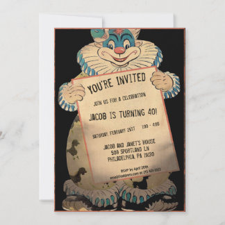Vintager Clown mit benutzerdefinierbarer Party Ein Einladung