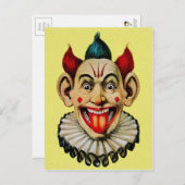 Vintager Clown Postkarte (Vorne/Hinten)