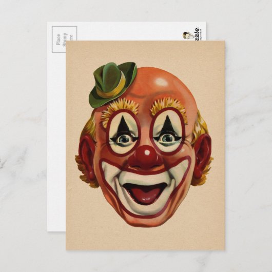 Vintager Clown Postkarte (Vorne/Hinten)