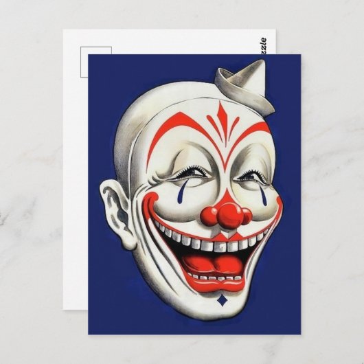Vintager Clown Postkarte (Vorne/Hinten)