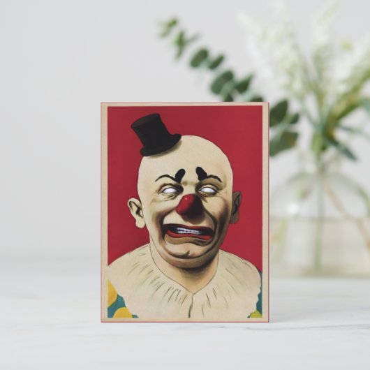 Vintager Clown Postkarte (Stehend Vorderseite)