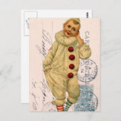 Vintager Clown Postkarte Digitale Kunst (Vorne/Hinten)