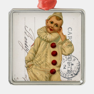 Vintager Clown Postkarte Digitale Kunst Ornament Aus Metall