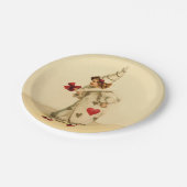 Vintager ClownValentinstag Pappteller (Schrägansicht)