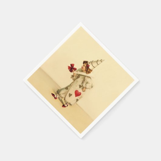 Vintager ClownValentinstag Serviette (Ecke)