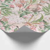 Vintager Cockatojungle Muster Blush Geschenkpapier (Ecke)