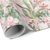 Vintager Cockatojungle Muster Blush Geschenkpapier (Rolleneckpunkt)