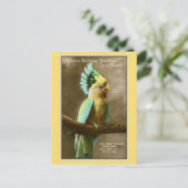 Vintager Cockatoo-Freund Geburtstagsfest Foto Postkarte (Stehend Vorderseite)