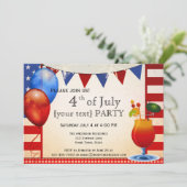 Vintager Cocktail 4. Juli Party Einladung (Stehend Vorderseite)