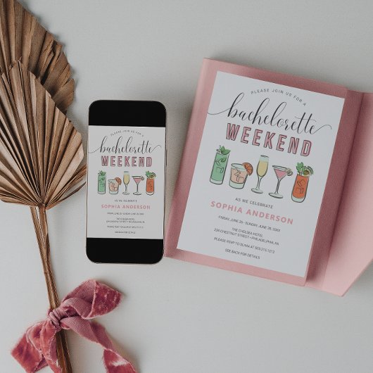 Vintager Cocktail Junggeselinnen-Abschied Ausflug Einladung