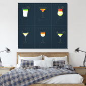 Vintager Cocktail Leinwanddruck (Insitu (Schlafzimmer))