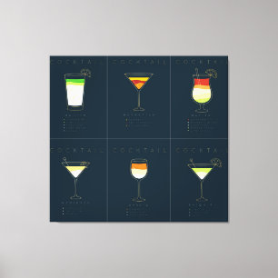 Vintager Cocktail Leinwanddruck