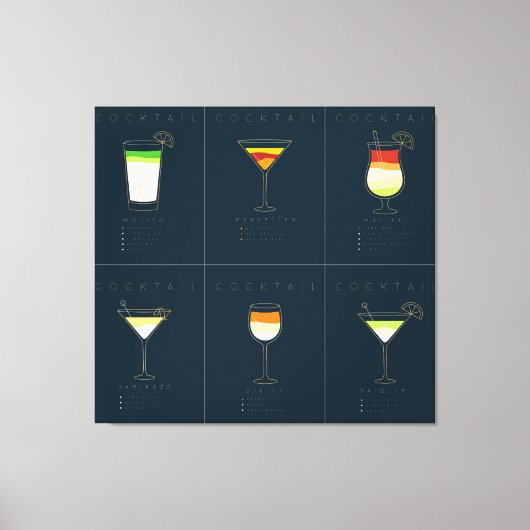 Vintager Cocktail Leinwanddruck (Vorderseite)