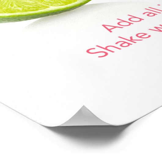 Vintager Cocktail Rezept Poster (Ecke)