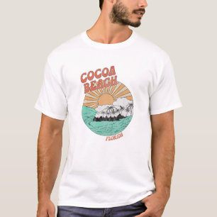 Vintager Cocoa Beach Florida Palm Trees FL Retro T-Shirt