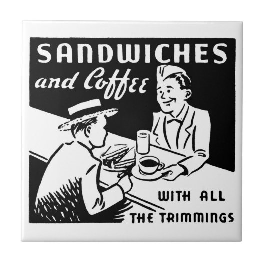 Vintager Coffee Shop Küche Fliese (Vorderseite)