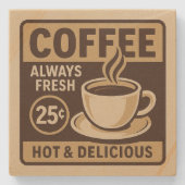 Vintager Coffee Shop Untersetzer (Vorderseite)