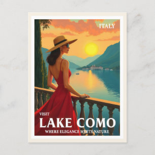 Vintager Comer See Italien Reisen Postkarte