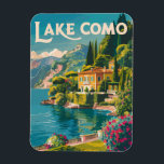 Vintager Comer See Magnet<br><div class="desc">Comer See Malerisches Kunstdesign. Der Comer See,  in der Lombardei Norditaliens,  ist ein hochklassiges Erholungsgebiet,  bekannt für seine dramatische Landschaft,  Set an den Ausläufern der Alpen.</div>