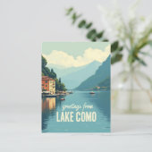 Vintager Comer See Postkarte (Stehend Vorderseite)