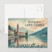 Vintager Comer See Postkarte | Grüße aus (Vorne/Hinten)
