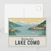 Vintager Comer See Postkarte | Grüße aus (Vorne/Hinten)