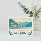 Vintager Comer See Postkarte | Grüße aus (Stehend Vorderseite)