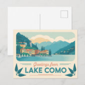 Vintager Comer See Postkarte | Grüße aus (Vorne/Hinten)