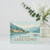 Vintager Comer See Postkarte | Grüße aus (Stehend Vorderseite)