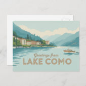 Vintager Comer See Postkarte | Grüße aus (Vorne/Hinten)