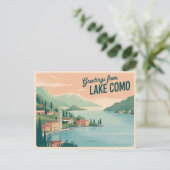 Vintager Comer See Postkarte | Grüße aus (Stehend Vorderseite)