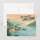 Vintager Comer See Postkarte | Grüße aus (Vorne/Hinten)