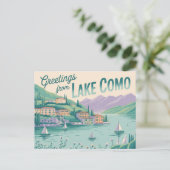 Vintager Comer See Postkarte | Grüße aus (Stehend Vorderseite)