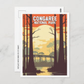 Vintager Congaree Nationalpark Süd Carolina Postkarte (Vorne/Hinten)