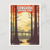 Vintager Congaree Nationalpark Süd Carolina Postkarte (Vorderseite)
