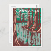 Vintager Congaree Nationalpark Süd Carolina Postkarte (Vorne/Hinten)
