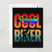 Vintager Cooler Biker Postkarte (Vorne/Hinten)