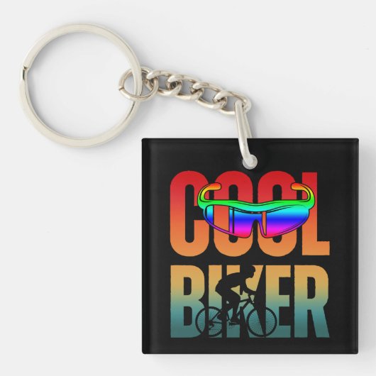 Vintager Cooler Biker Schlüsselanhänger (Vorderseite)