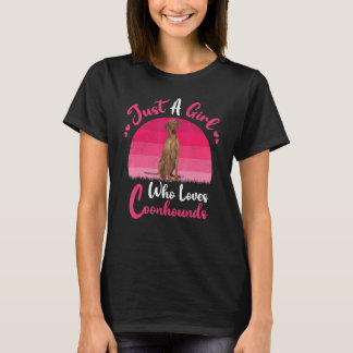 Vintager Coonhound Hund nur ein Mädchen, das Coon  T-Shirt