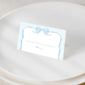 Vintager Coquette Blauer Bow Polterabend Platzkarte